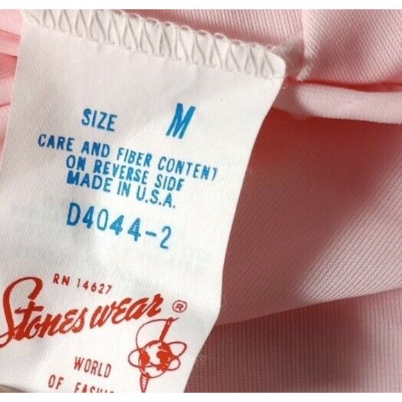 Vintage Stones Wear Nightgown Dress Pink Embroidery Women's Size Medium Made USA - Picture 7 of 8